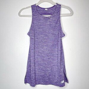 New Balance Tank Top Heathered Purple Running Gym Sporty Open Back‎